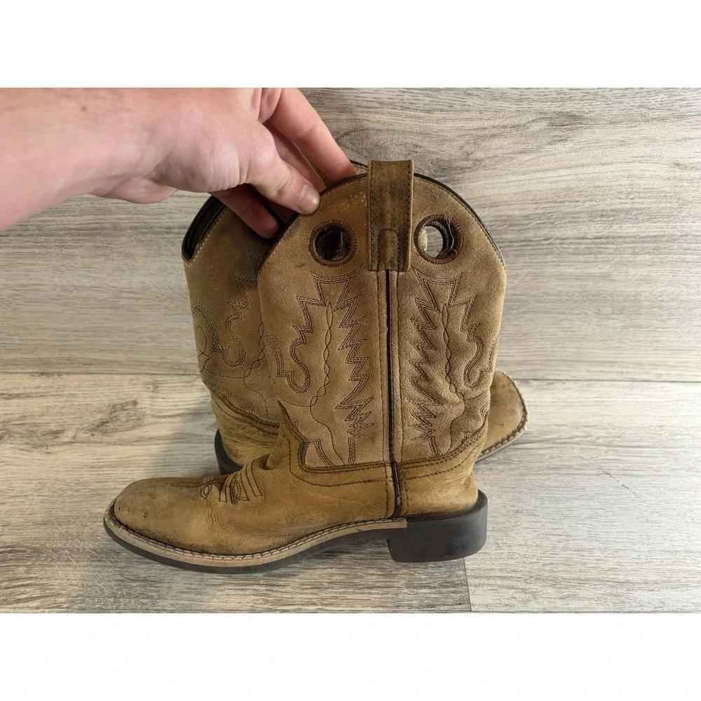 Smoky Mountain Boots Youth‎ Size 1M Distressd Brown Cowboy Boots 436651